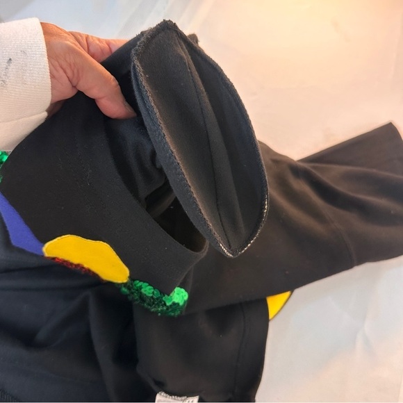 Vintage Black casino top size medium jester bling shiny Marisa Christina poker - Picture 10 of 10